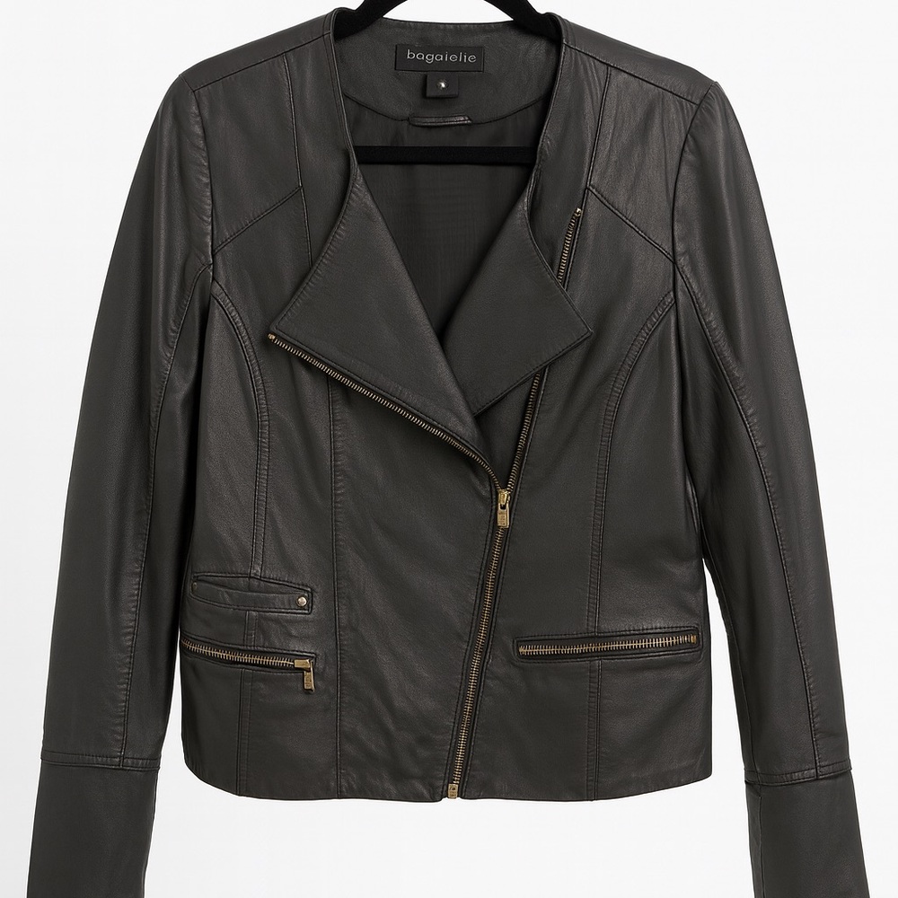 Bagatelle Dark Leather Biker Jacket